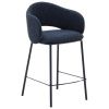 Modrá čalouněná barová židle Kave Home Maina 65 cm