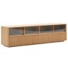 Dubová komoda Kave Home Helvine 200 x 40 cm