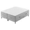 Světle šedá čalouněná postel boxspring ARAYA 140 x 200 cm