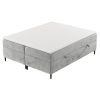 Světle šedá čalouněná postel boxspring ARAYA 200 x 200 cm -fv-interier-25