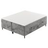 Šedá čalouněná postel boxspring ARAYA 140 x 200 cm