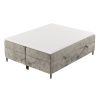 Béžová čalouněná postel boxspring ARAYA 160 x 200 cm