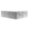Světle šedá čalouněná postel boxspring FREJA 140 x 200 cm