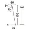 Černá kovová stojací LED lampa Nova Luce Flute 153 cm
