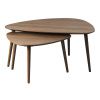 Set dvou tmavých dubových konferenčních stolků Unique Furniture Adda 70 x 100/52,5 x 70 cm