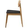 Dubová jídelní židle Unique Furniture Livo s černým koženkovým sedákem