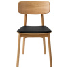 Dubová jídelní židle Unique Furniture Livo s černým koženkovým sedákem