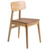 Dubová jídelní židle Unique Furniture Livo s hnědým koženkovým sedákem