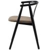 Černá dubová jídelní židle Unique Furniture Relate s hnědým sedákem