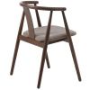 Tmavá dubová jídelní židle Unique Furniture Relate s hnědým sedákem