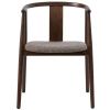 Tmavá dubová jídelní židle Unique Furniture Relate s hnědým sedákem