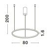 Šedostříbrné kovové závěsné LED světlo Nova Luce Tarquin 80 cm