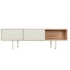 Bílý dubový TV stolek Fina 160 x 45 cm