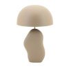 Béžovohnědá kovová stolní lampa Aizu