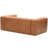Hnědá kožená dvoumístná pohovka Kave Home Blok 210 cm