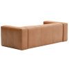 Hnědá kožená rohová pohovka Kave Home Blok 240 cm, levá