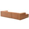 Hnědá kožená rohová pohovka Kave Home Blok 300 cm, levá