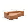 Hnědá kožená rohová pohovka Kave Home Blok 300 cm, levá