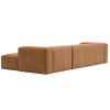 Hnědá kožená rohová pohovka Kave Home Blok 330 cm, pravá
