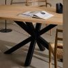 Dubový jídelní stůl Kave Home Argo 200 x 100 cm s černou kovovou podnoží -fv-interier-25