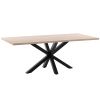 Dubový jídelní stůl Kave Home Argo 200 x 100 cm s černou kovovou podnoží