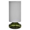 Zeleno-bílá skleněná stolní lampa Matte