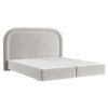 Světle béžová sametová postel boxspring HAVANA 180 x 200 cm