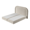 Béžová sametová postel boxspring HAVANA 140 x 200 cm