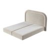 Béžová sametová postel boxspring HAVANA 160 x 200 cm