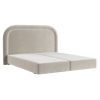 Béžová sametová postel boxspring HAVANA 160 x 200 cm