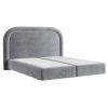 Šedá sametová postel boxspring HAVANA 140 x 200 cm