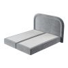 Šedá sametová postel boxspring HAVANA 160 x 200 cm