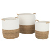 Set tří béžovo-bílých košů J-line Manon 32/36/40 cm