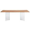 43161 1 dubovy jidelni stul kave home lotty 220 x 100 cm se sklenenou podnozi