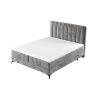 Šedá čalouněná postel boxspring AGGAZ 160 x 200 cm