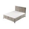 Béžová čalouněná postel boxspring AGGAZ 200 x 200 cm