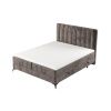 Hnědá čalouněná postel boxspring AGGAZ 140 x 200 cm