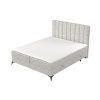 Světle béžová čalouněná postel boxspring AGGAZ 180 x 200 cm