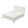 Krémově bílá čalouněná postel boxspring AGGAZ 160 x 200 cm