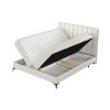 Krémově bílá čalouněná postel boxspring AGGAZ 160 x 200 cm