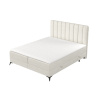 Krémově bílá čalouněná postel boxspring AGGAZ 180 x 200 cm