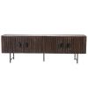 Hnědý dřevěný TV stolek Remi 170 x 45 cm