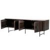 Hnědý dřevěný TV stolek Remi 170 x 45 cm