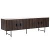 Hnědý dřevěný TV stolek Remi 170 x 45 cm