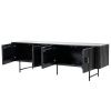 Černý dřevěný TV stolek Remi 170 x 45 cm