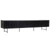 Černý dřevěný TV stolek Remi 250 x 45 cm