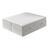 Světle béžová sametová postel boxspring ASH 200 x 200 cm