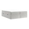 Světle béžová sametová postel boxspring ASH 200 x 200 cm