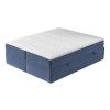 Modrá sametová postel boxspring ASH 180 x 200 cm