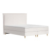 Světle béžová čalouněná postel boxspring CALMA 160 x 200 cm
